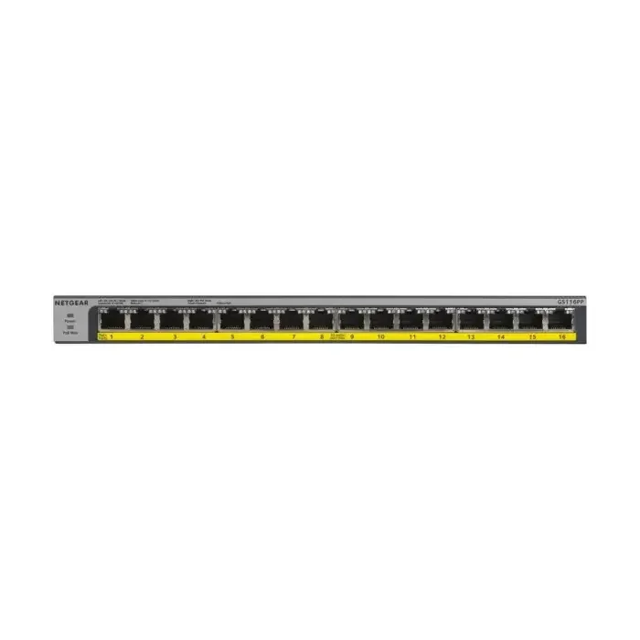NETGEAR GS116PP – 16-Port Gigabit Ethernet Unmanaged Switch W/POE/POE+