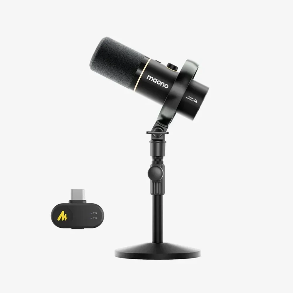 MAONO PD200W Hibrit Podcast Mikrofonu (Masaüstü Stand Dahil)