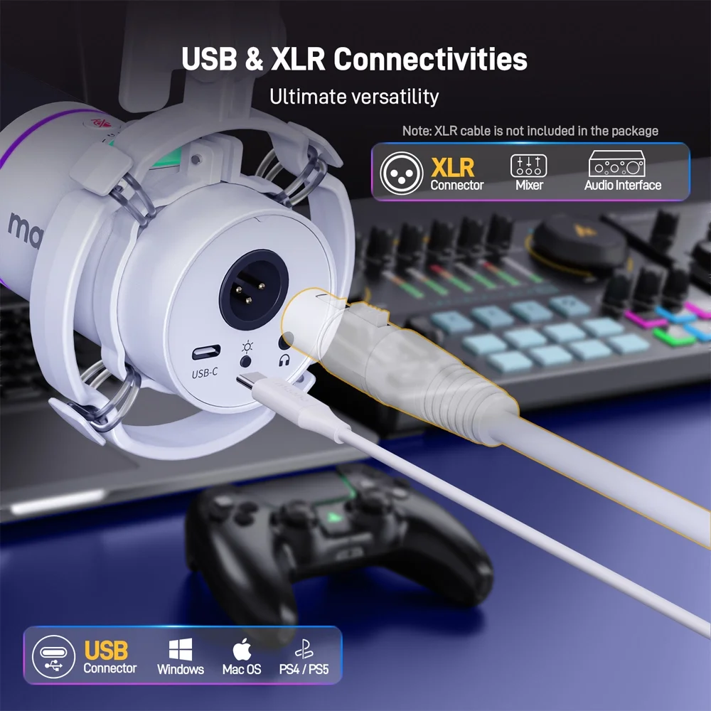 MAONO PD200X USB/XLR Dinamik Mikrofon (Beyaz)