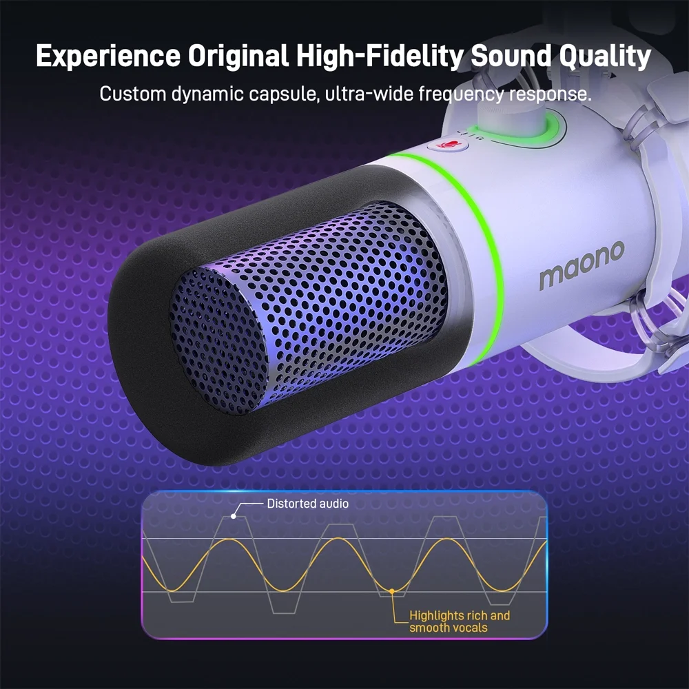 MAONO PD200X USB/XLR Dinamik Mikrofon (Beyaz)