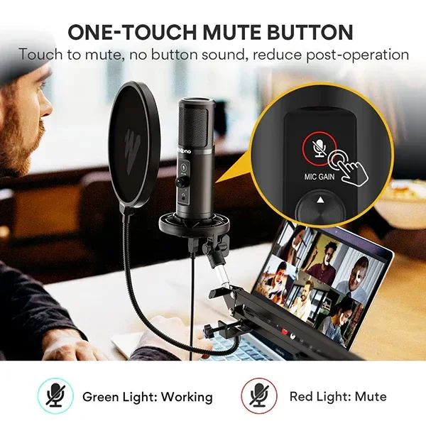 MAONO PM422 Tak & Çalıştır Podcast için USB Mikrofon