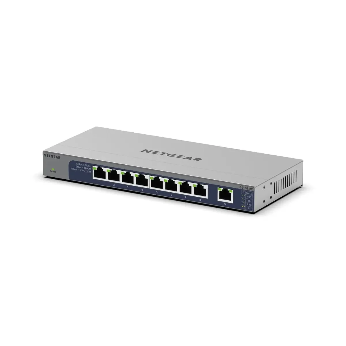 NETGEAR GS108MX – 8-Port Gigabit Ethernet Unmanaged Switch +1P 10G/MULTI-GIG UPLINK