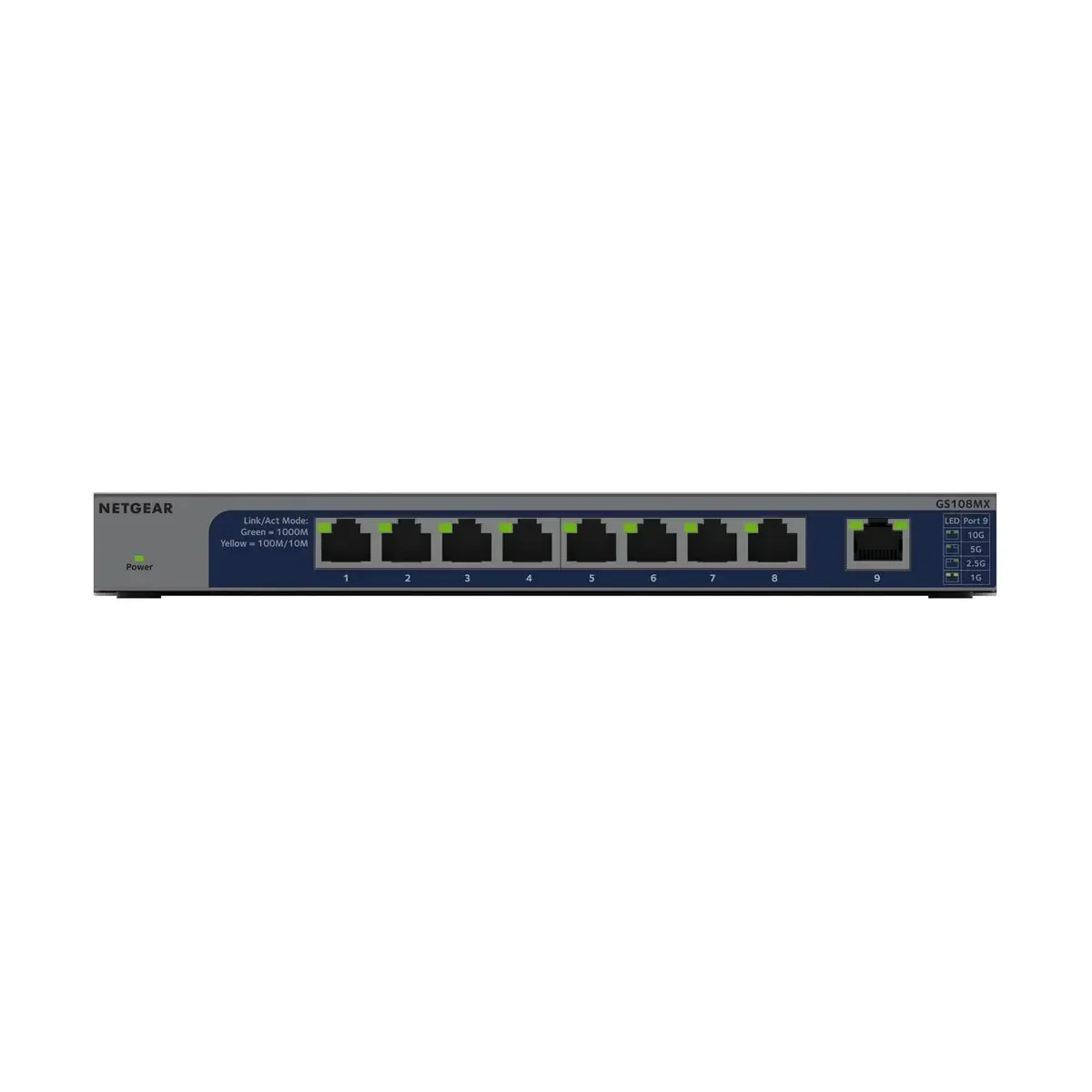 NETGEAR GS108MX – 8-Port Gigabit Ethernet Unmanaged Switch +1P 10G/MULTI-GIG UPLINK