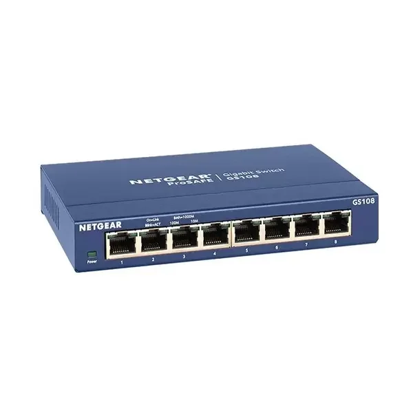 NETGEAR GS108UK – 8-Port COPPER Gigabit Ethernet Unmanaged Switch