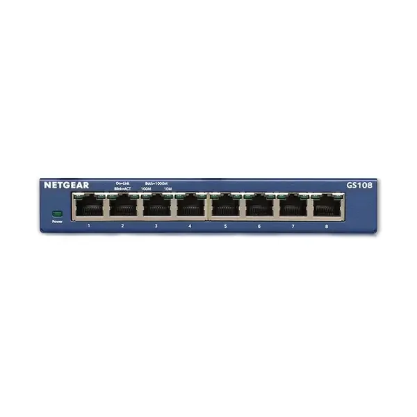 NETGEAR GS108UK – 8-Port COPPER Gigabit Ethernet Unmanaged Switch