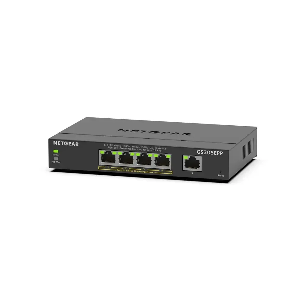 NETGEAR GS305EPP – 5PT GE Smart Switch W/ HI-PWR POE+
