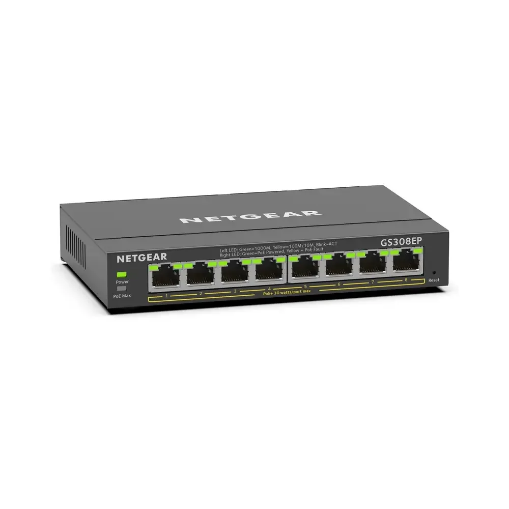 NETGEAR GS308EP – 8PT GE Smart Switch W/ POE+