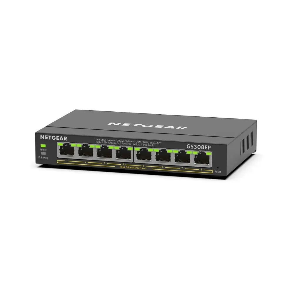 NETGEAR GS308EP – 8PT GE Smart Switch W/ POE+