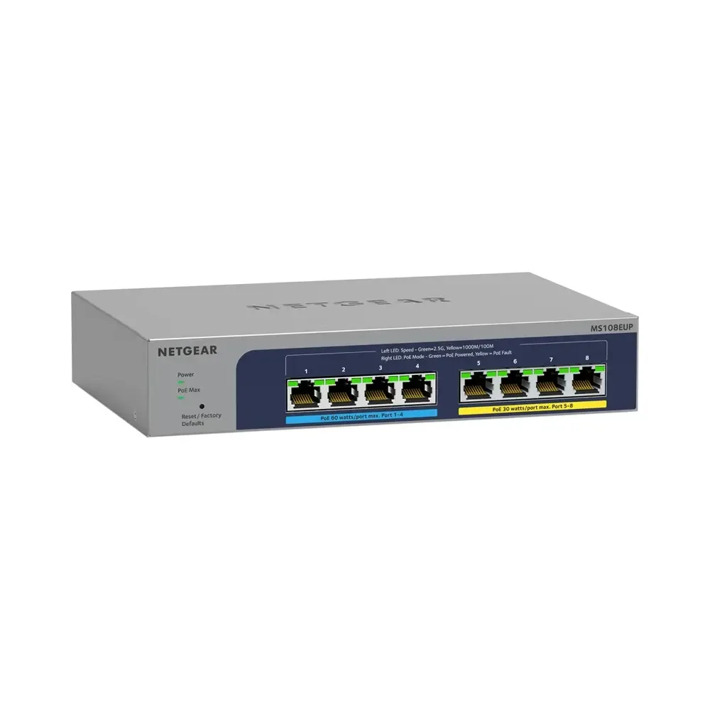 NETGEAR MS108EUP – 8PT POE++ MULTIGIG Smart Switch