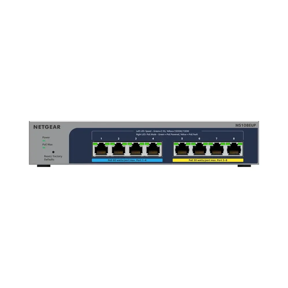 NETGEAR MS108EUP – 8PT POE++ MULTIGIG Smart Switch