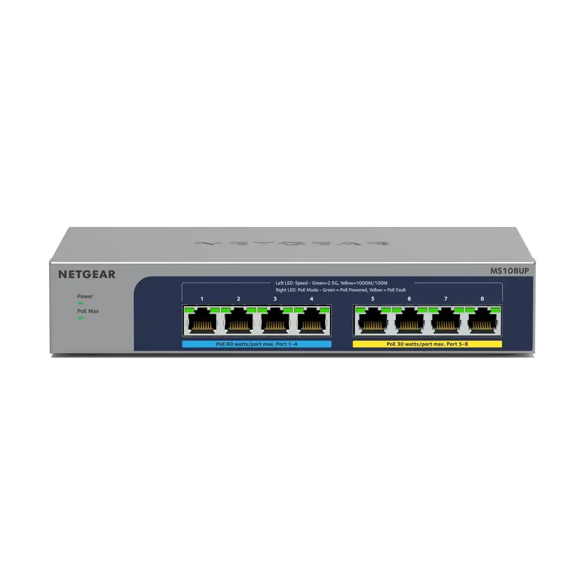 NETGEAR MS108UP – 8-Port POE++ MULTIGIG Unmanaged Switch