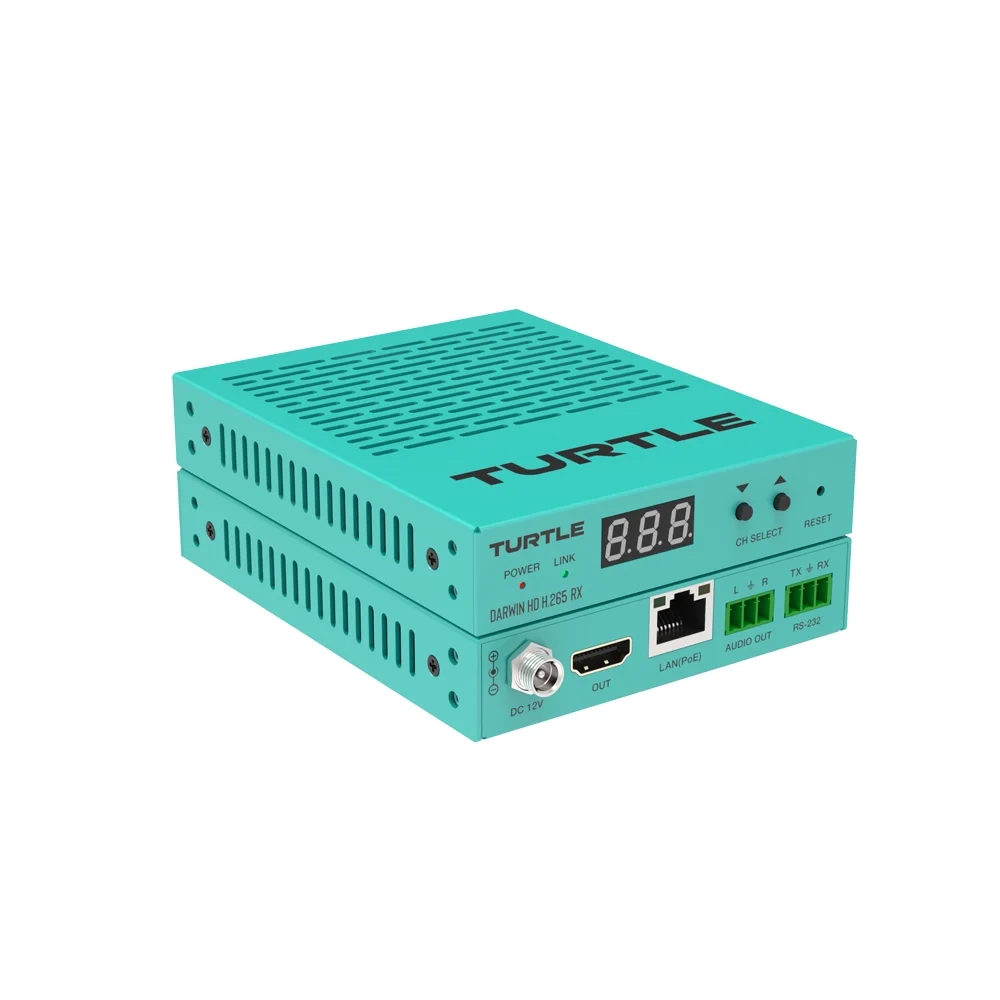 Turtle DARWIN HD H.265 RX; HDMI 1080p60 4:4:4 AV over IP Receiver