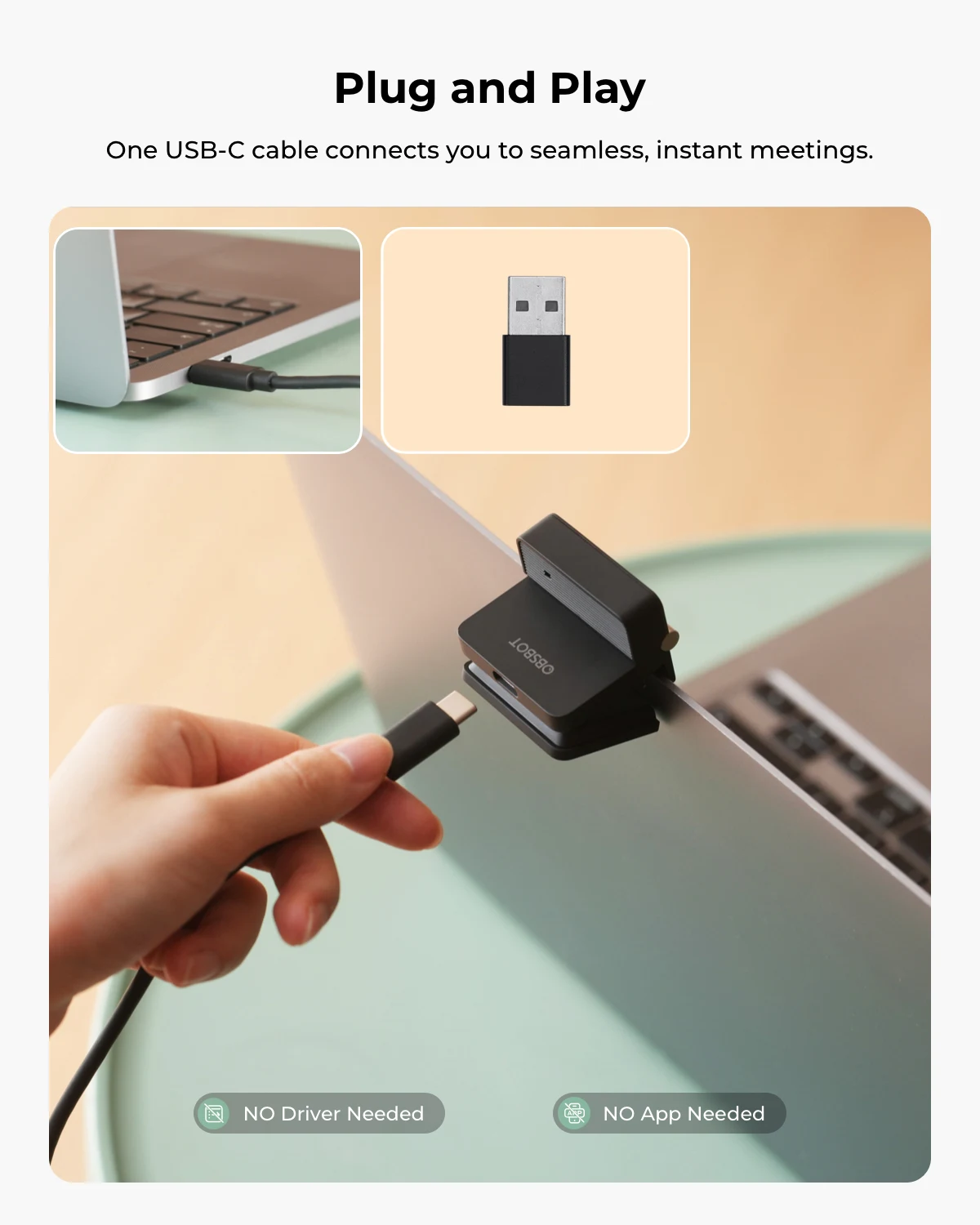 OBSBOT Meet Flip USB bağlantısı